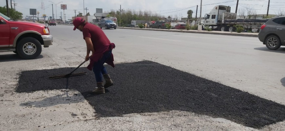 Realizan rehabilitación de pavimentos en Matamoros