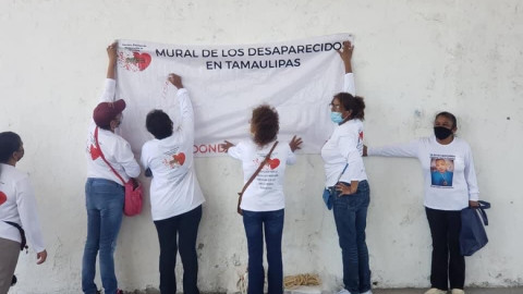 Crean en Reynosa mural con fichas de desaparecidos