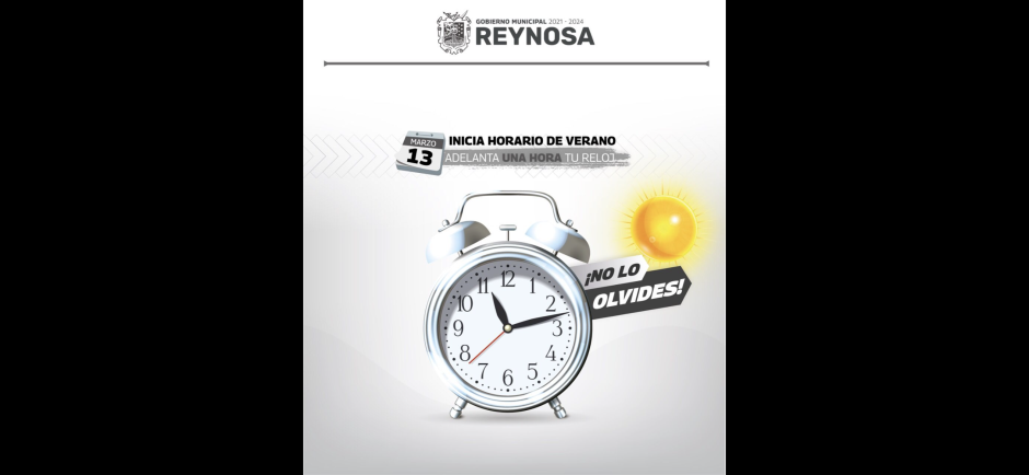 El domingo 13 de marzo inicia el Horario de Verano para la frontera norte del país