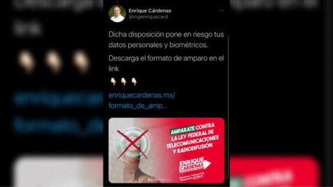 Pone Enrique Cárdenas a disposición de la ciudadanía formato de amparo contra padrón de telefonía 