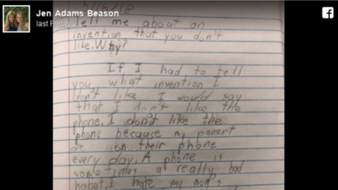 "Odio el móvil de mi madre...", dice niño en carta