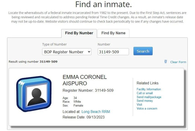 Emma Coronel será liberada este miércoles