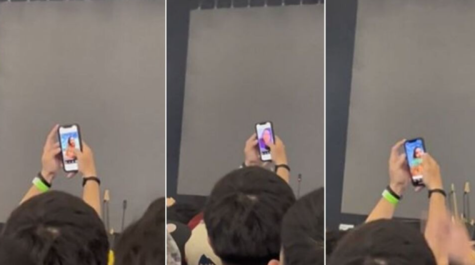 Joven usa Tinder en pleno concierto  