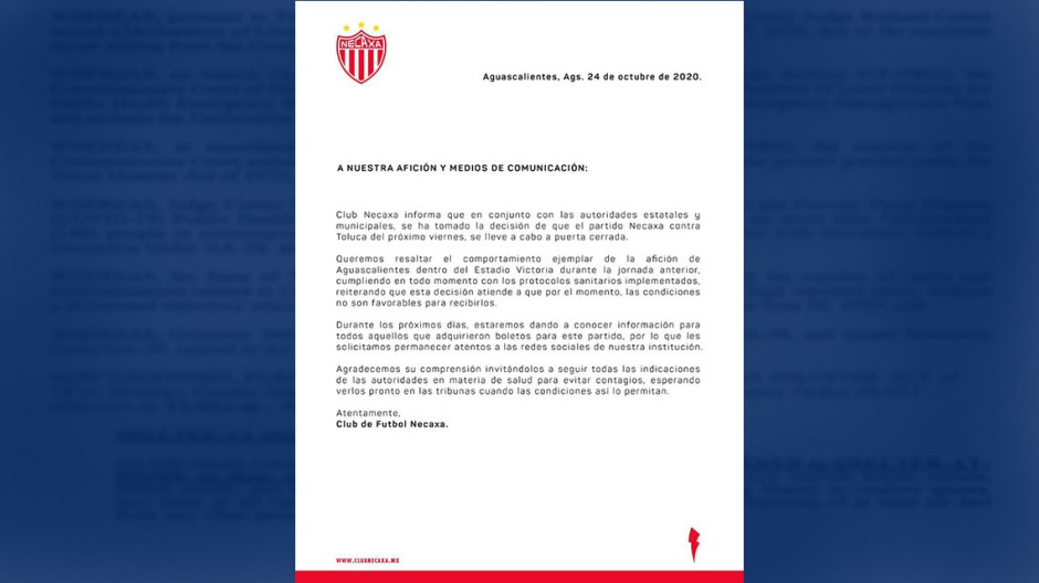 Necaxa cierra sus puertas a aficionados por repunte de casos en Aguascalientes 