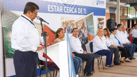 Alcaldesa asiste a ceremonia cívica en la primaria Federal Motolinía