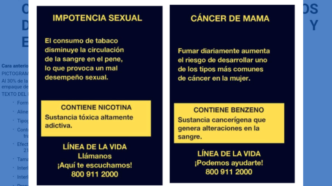 Productos de tabaco deberán llevar imágenes sobre efectos nocivos de consumo