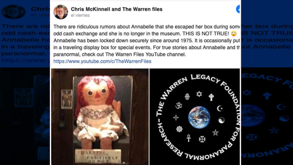 Desmienten la desaparición de Anabelle