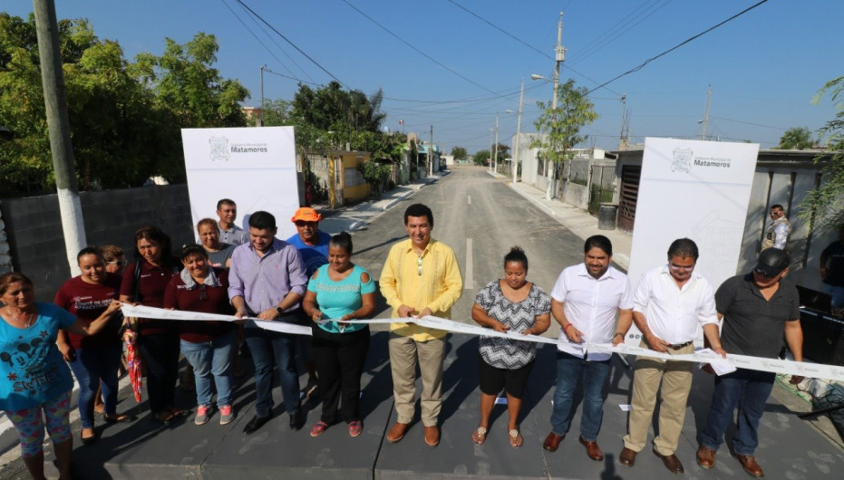 Entrega Mario López obras de pavimentación por 11 mdp y reitera compromiso de intensificar trabajo por Matamoros