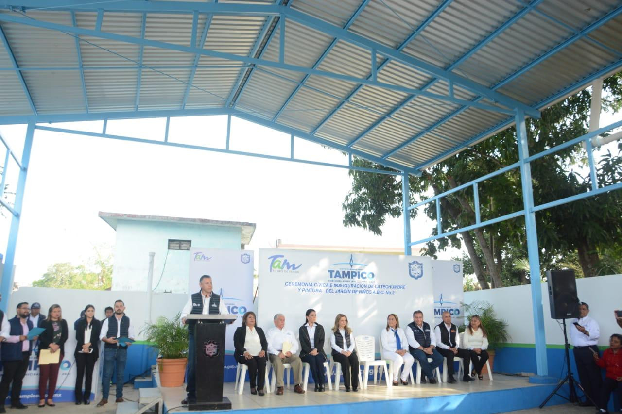 Inaugura Chucho Nader Nueva Techumbre en Jardín de Niños