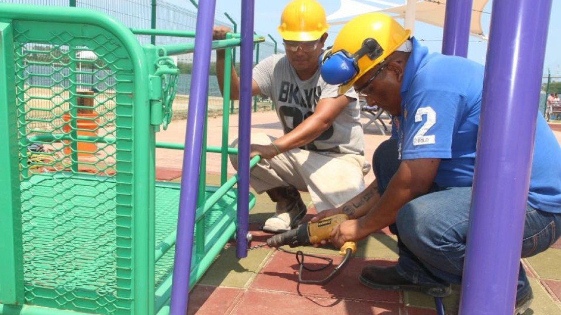 Supervisa DIF Tampico la rehabilitación de juegos incluyentes