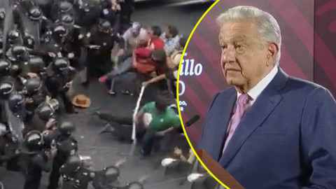 AMLO reclama a la CNTE la violencia afuera de Palacio Nacional
