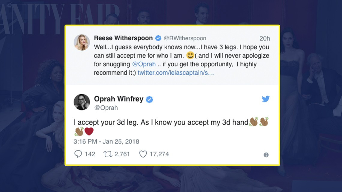 ¿Reese tiene tres piernas? ¿Y Oprah tres brazos?