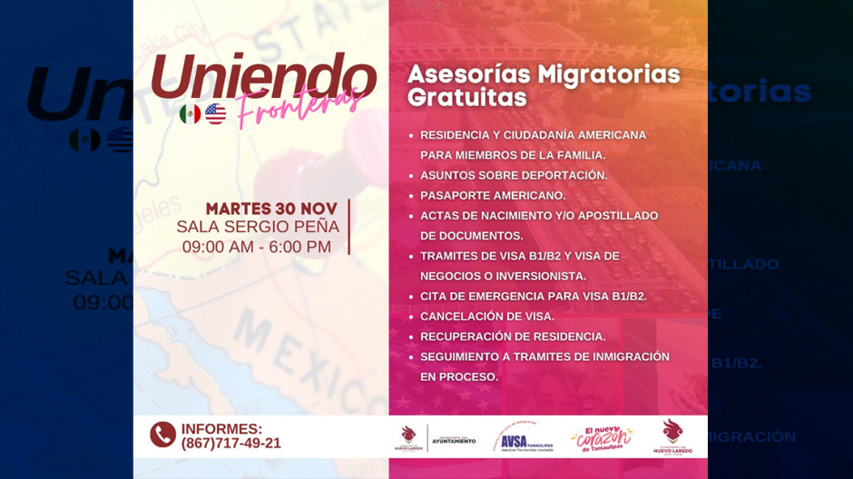 Ofrecerán asesorías migratorias gratuitamente
