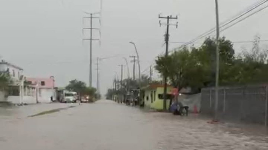 Frente frío 2 provoca inundaciones temporales en zonas bajas de Reynosa