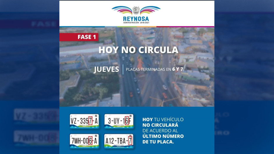 No circulan autos con placas 6 y 7 este jueves 6 de agosto 
