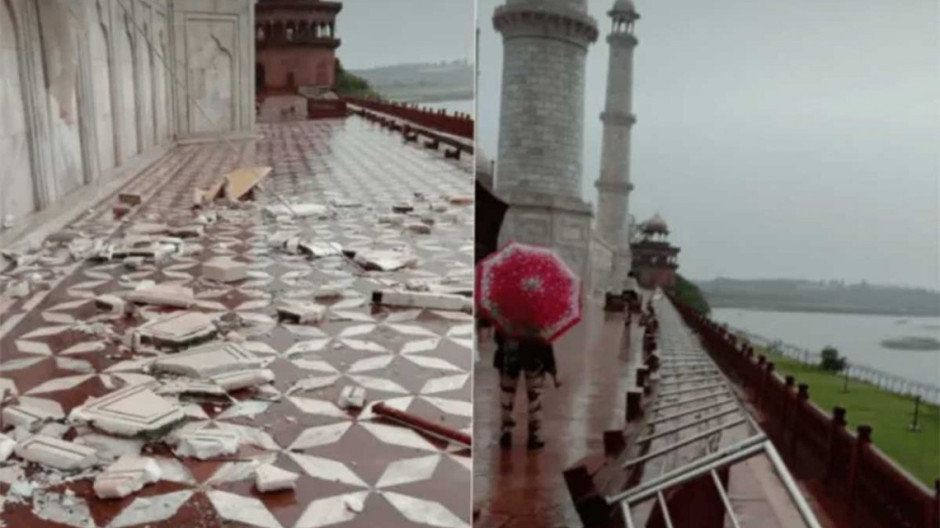 13 muertos y daños al Taj Mahal es el saldo de las lluvias en India