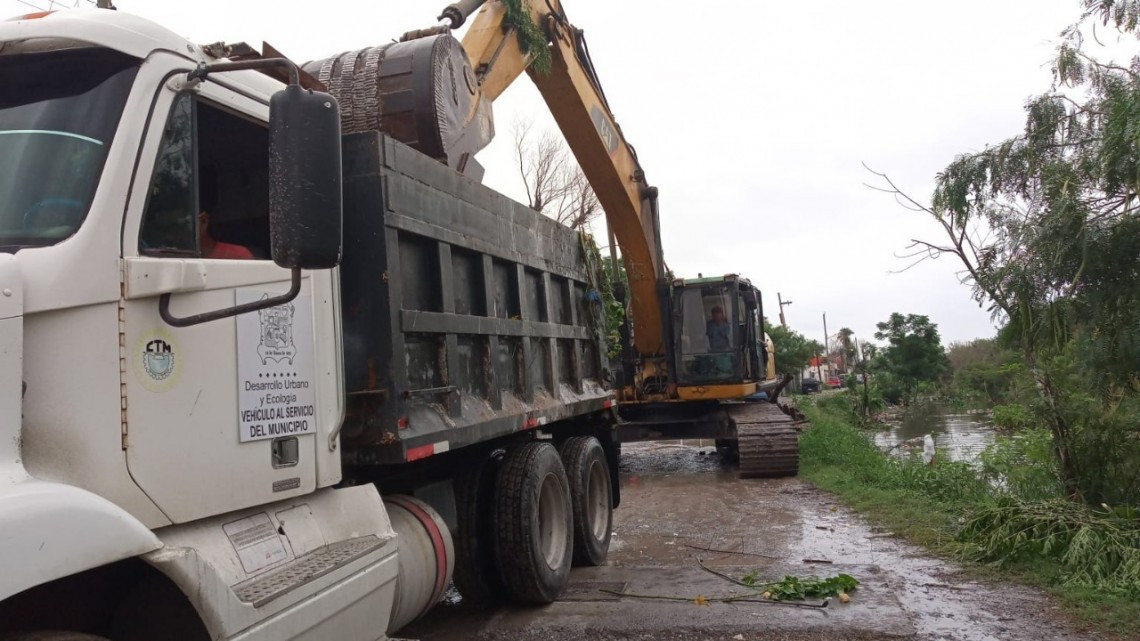 Programa de limpieza en drenes en Matamoros apenas en un 10% de avance