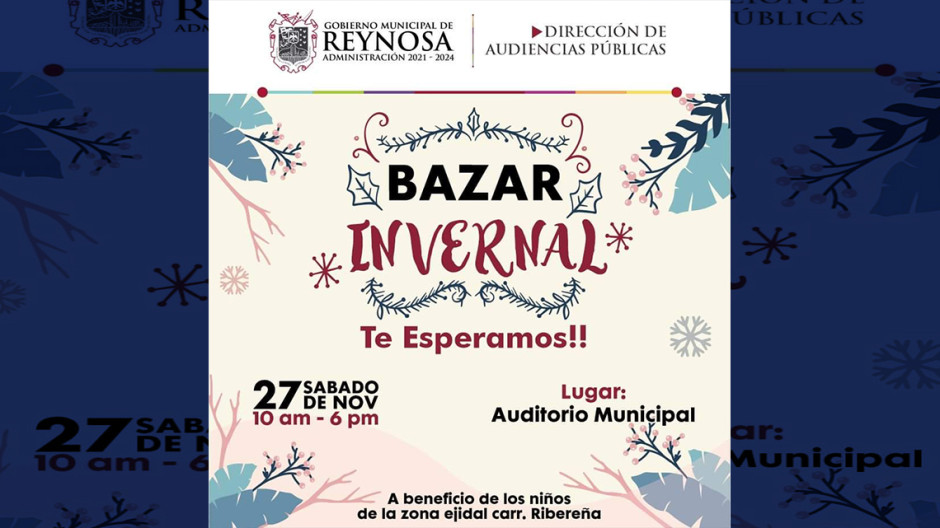 Celebra Municipio 'Bazar Invernal' este sábado 27 de noviembre 