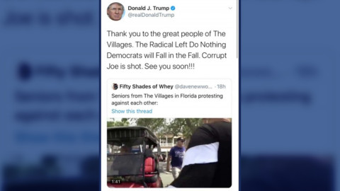 Trump comparte video supremacista blanco y luego lo borra