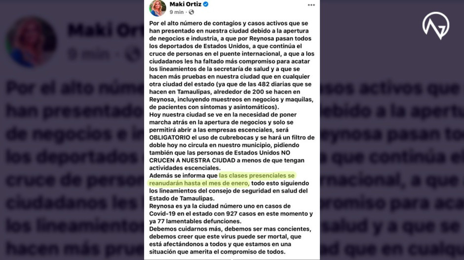 Corrige municipio, clases presenciales podrían regresar en agosto