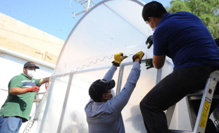 Se instalan en Tamaulipas 38 túneles sanitizantes  en áreas del sector salud estatal