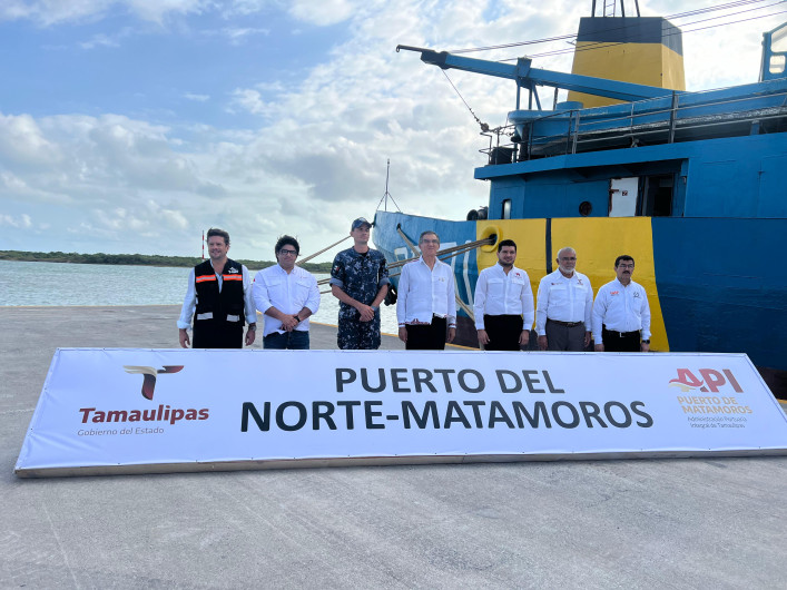 Gobernador y Alcalde supervisan avances en el Puerto del Norte de Matamoros