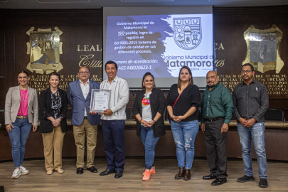 Matamoros, líder en Tamaulipas al obtener certificación  IS0 9001 