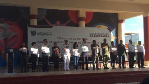 Entregan histórico cañón a Ciudad Madero 