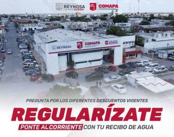 Ofrece COMAPA de Reynosa condonación del 100% en recargos 