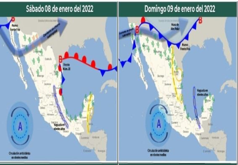 Causa frente frío estacionario temperaturas frescas para Reynosa 
