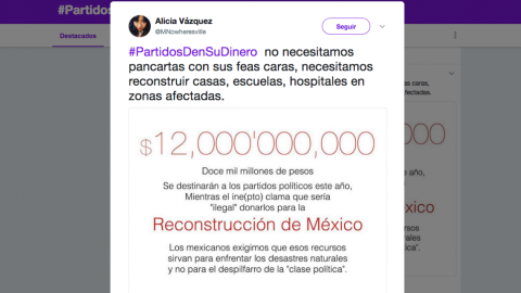 Piden en redes sociales que partidos donen su dinero