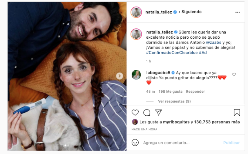 Natalia Téllez anuncia embarazo