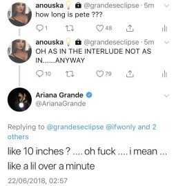 Ariana Grande sorprende a sus seguidores al revelar intimidades de su novio