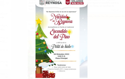 Invita Gobierno de Carlos Peña Ortiz a festejar Navidad en Reynosa 
