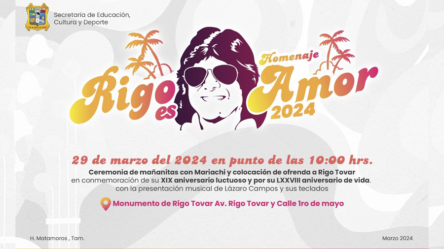 Anuncian "Festival del Amor" para conmemorar a Rigo Tovar