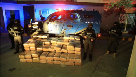 Policía Estatal Aseguran 127 paquetes de marihuana