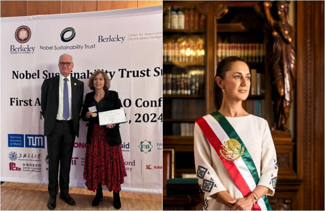 Sheinbaum recibe medalla del Nobel Sustainability Trust 2024