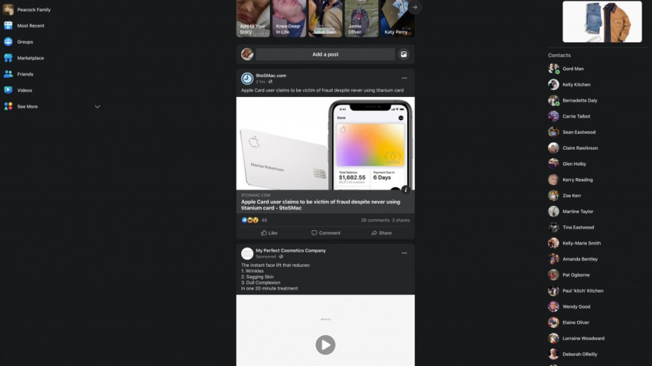 El modo oscuro llega a la versión Web de Facebook