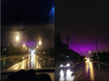 Cielo púrpura sorprende en EU