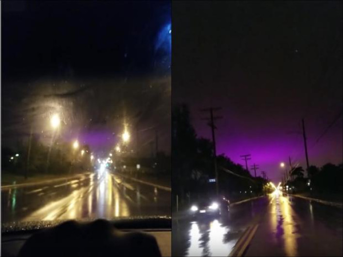 Cielo púrpura sorprende en EU