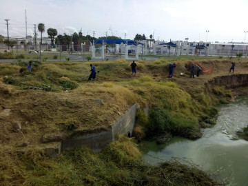 Retiran toneladas de basura de canales y arroyo El Coyote