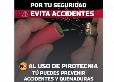 Exhortan a evitar uso de pirotecnia 