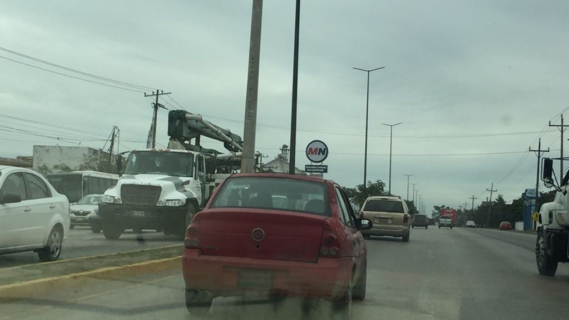 Congestionamiento vial por obra de pavimentación