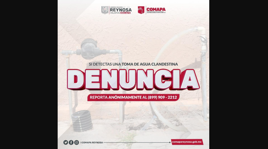 Exhorta COMAPA a evitar sanciones por tomas clandestinas 