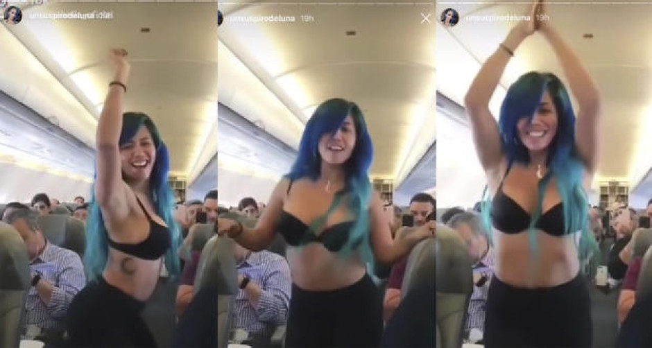 Sorprende Luna Bella con 'perreo' a pasajeros en avión