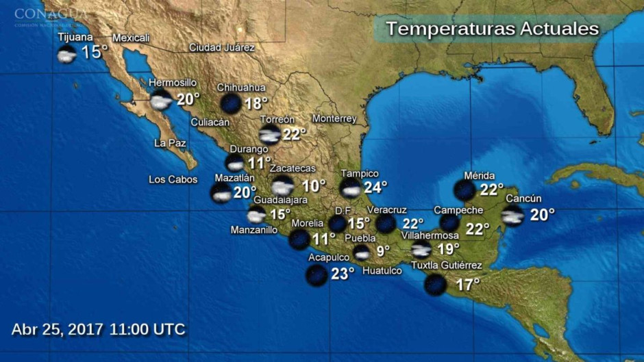 Se esperan lluvias ligeras en gran parte del país