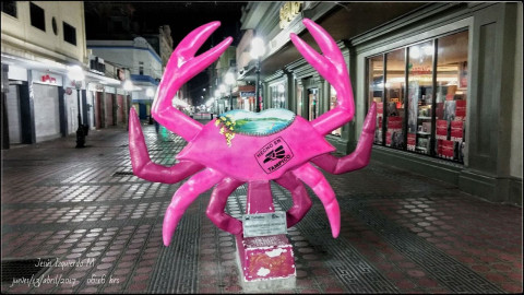 Reubican jaiba monumental que fue vandalizada en zona centro de Tampico