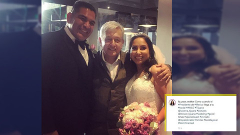 AMLO se cuela en una boda en Tijuana 
