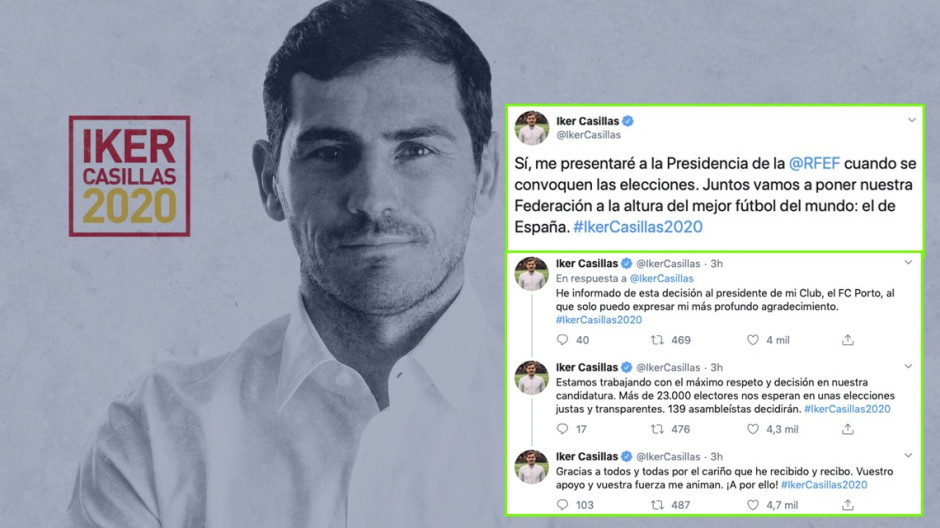 Iker Casillas presenta oficialmente su candidatura a la presidencia de la RFEF