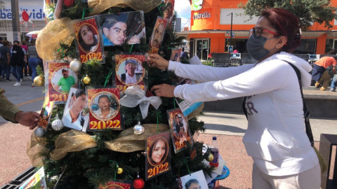 Colocan árbol de navidad por desaparecidos